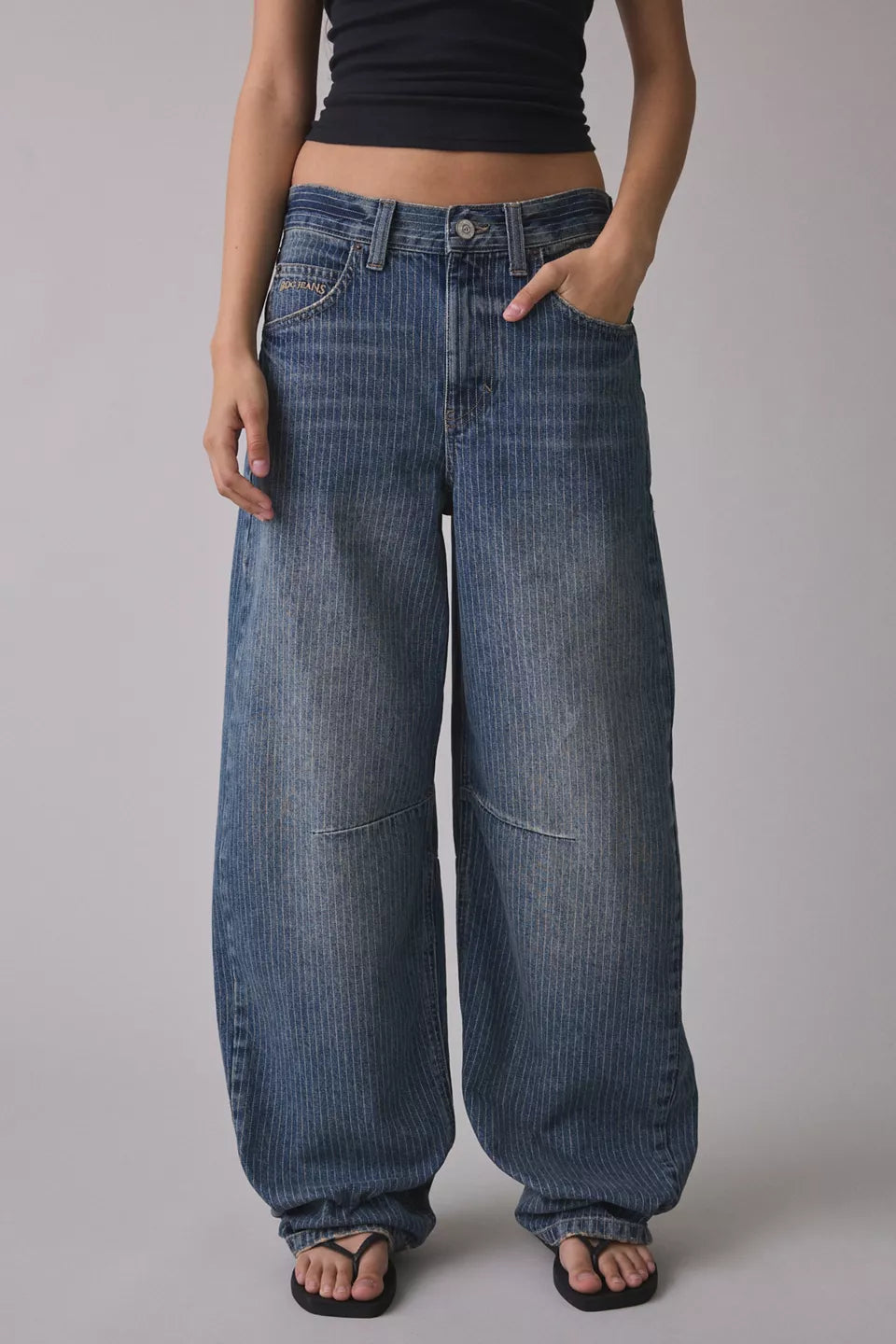 Women's Logan Buckle Baggy Barrel Jeans