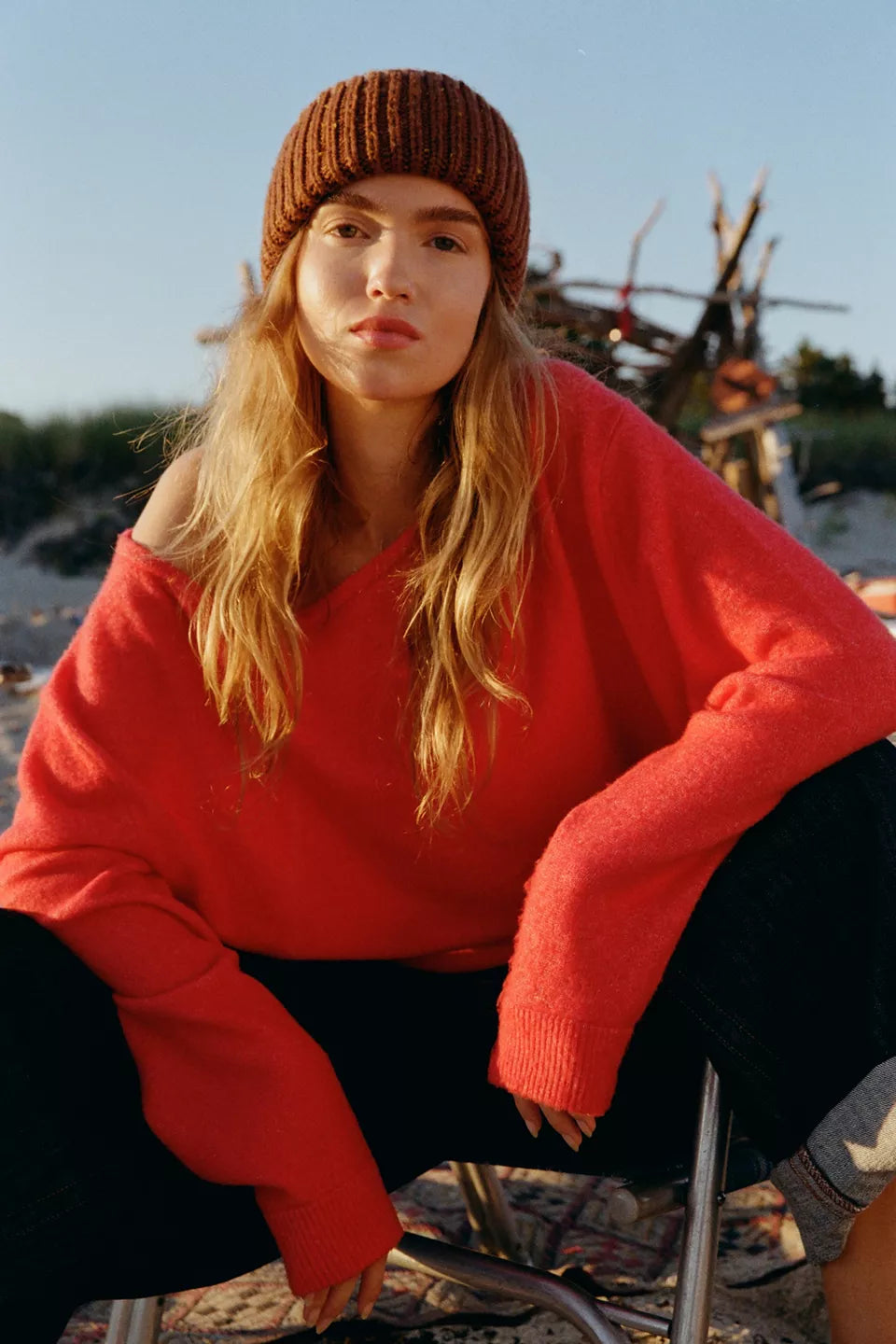 Urban Outfitters Women's Nola Oversized Off-The-Shoulder Sweater