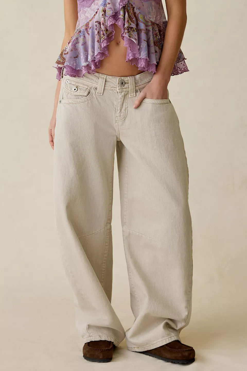 Women's Kayla Cocoon Low-Rise Baggy Barrel Jeans
