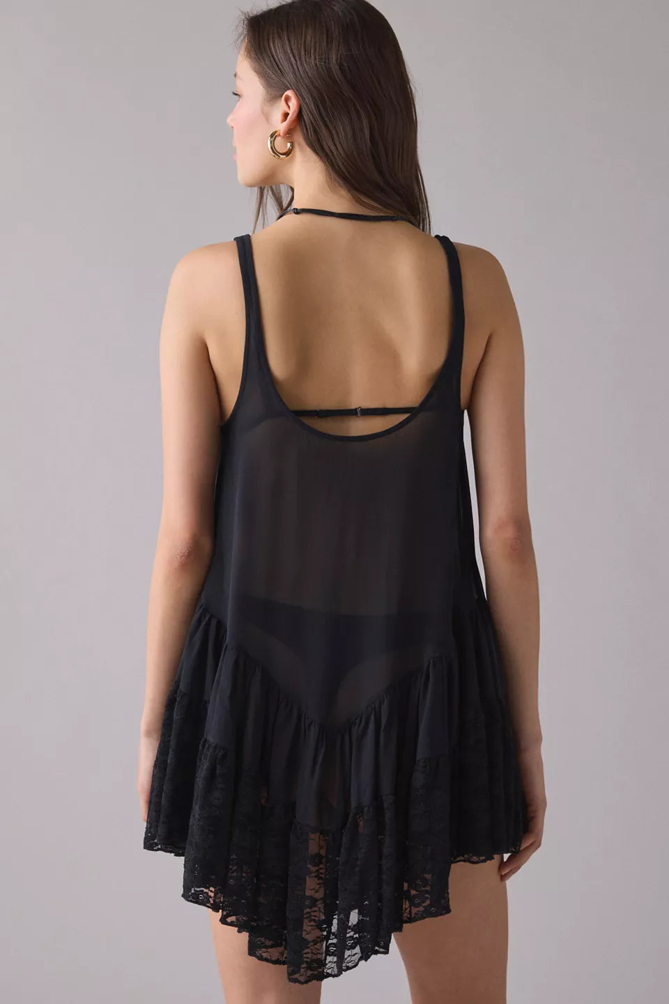 Women's River Ruffle Lace Trim Slip Dress