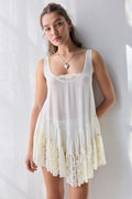 Out From Under Women's River Ruffle Lace Trim Slip Dress