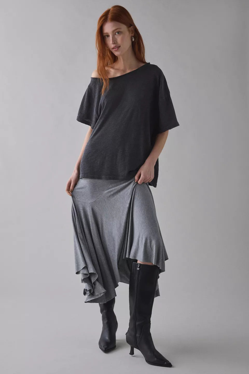 BDG Women's Courtney Off-The-Shoulder Oversized Tee