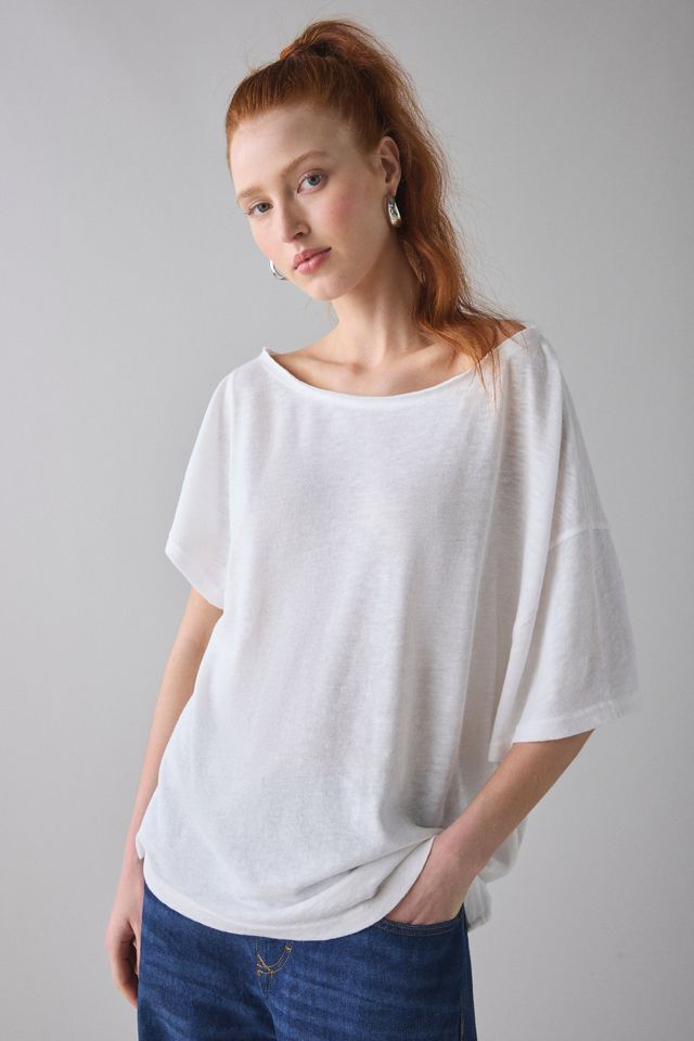 BDG Women's Courtney Off-The-Shoulder Oversized Tee