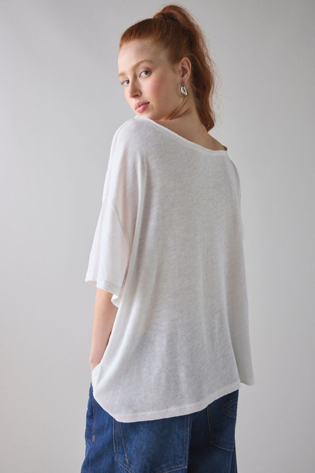 BDG Women's Courtney Off-The-Shoulder Oversized Tee