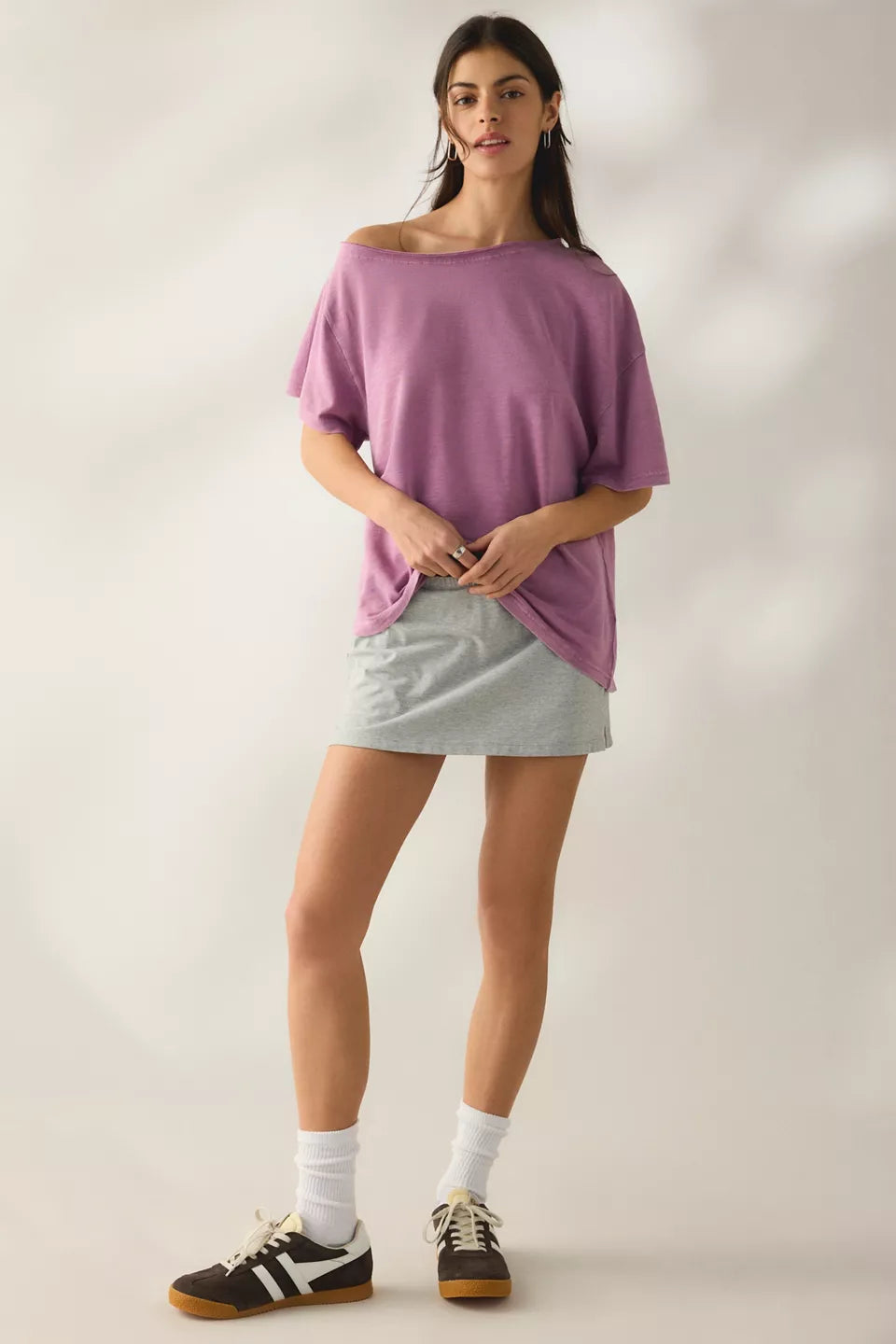 BDG Women's Courtney Off-The-Shoulder Oversized Tee
