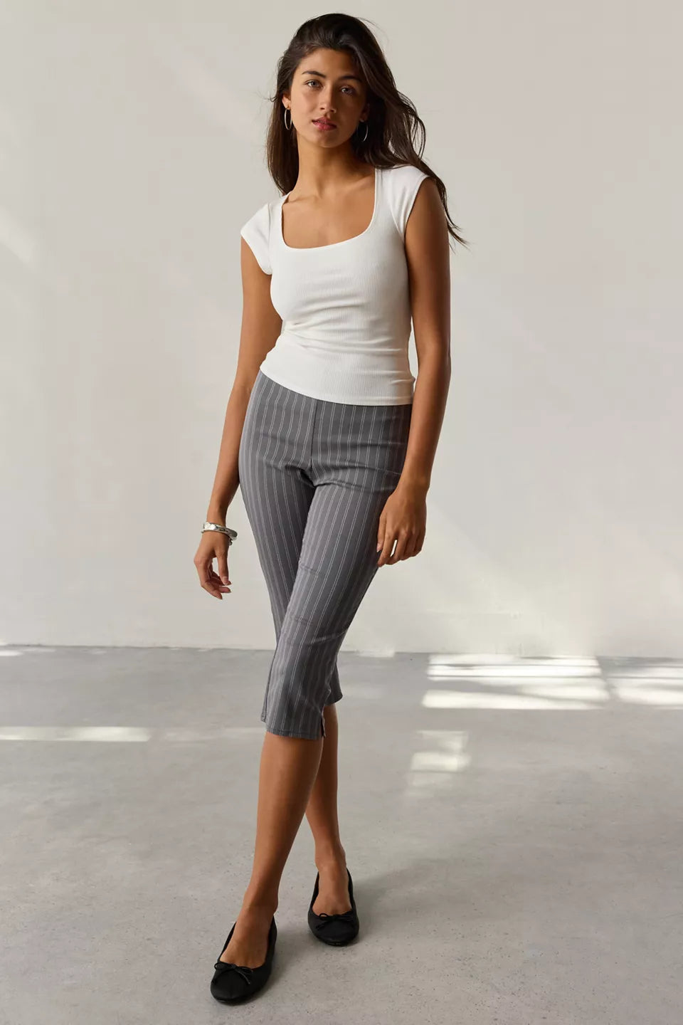 Women's Drew Cap Sleeve Square Neck Cropped Tee