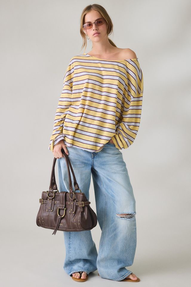 BDG Women's Kurt Off-The-Shoulder Long Sleeve Tee