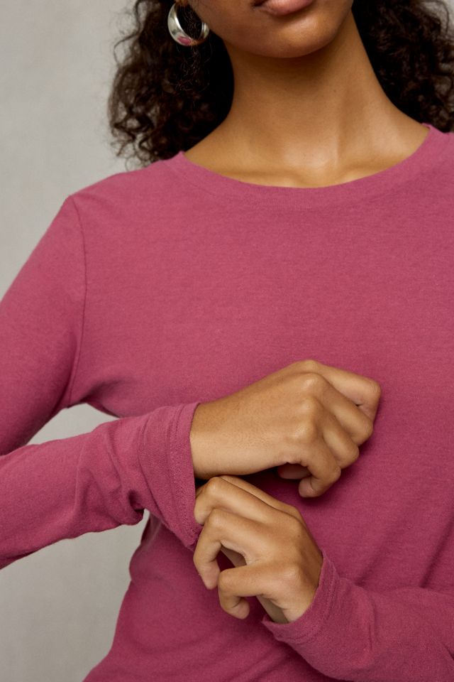 BDG Women's Spill The Tee Long Sleeve Cotton T-Shirt
