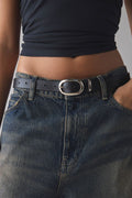 Urban Outfitters Women's Essential Oval Buckle Leather Belt