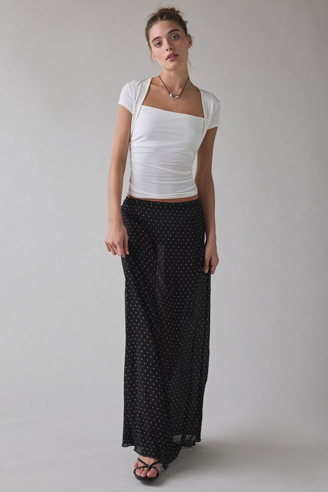 Urban Outfitters Women's Claire Cropped Cap Sleeve Shrug Top