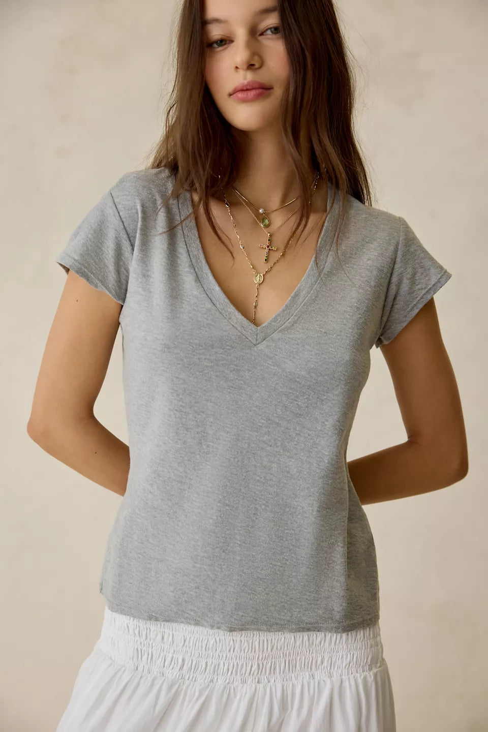 Women's V-Neck Short Sleeve Spill The Tee