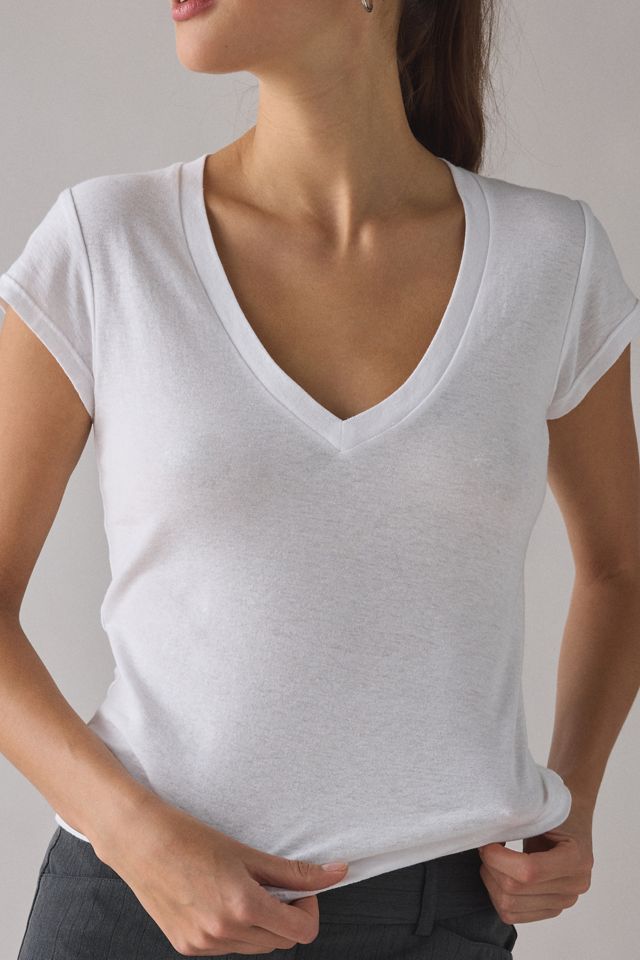 BDG Women's V-Neck Short Sleeve Spill The Tee