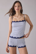 Out From Under Women's Elise Lace Trim Cami & Micro Shorts PJ Set