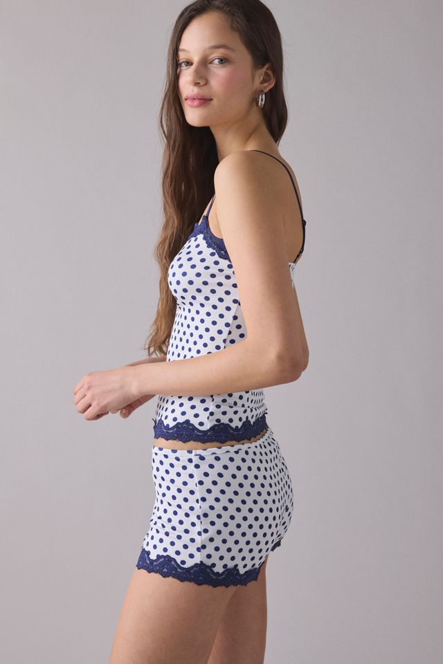 Out From Under Women's Elise Lace Trim Cami & Micro Shorts PJ Set