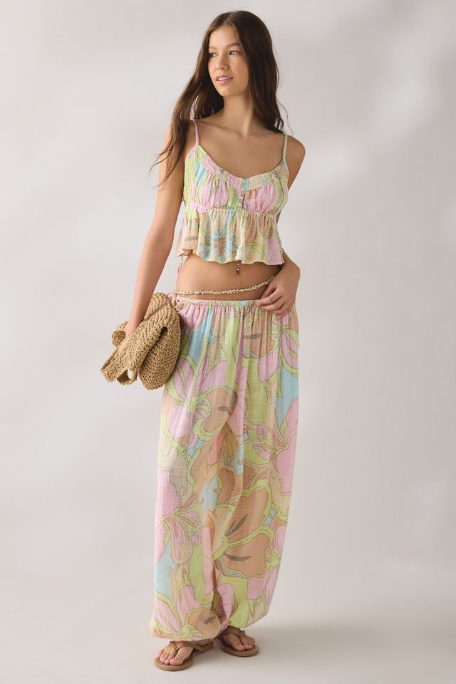 Out From Under Women's Golden Hour Tie-Strap Cropped Babydoll Cami