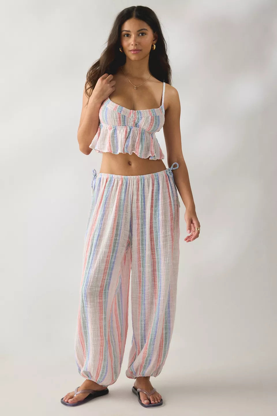 Out From Under Women's Golden Hour Tie-Strap Cropped Babydoll Cami