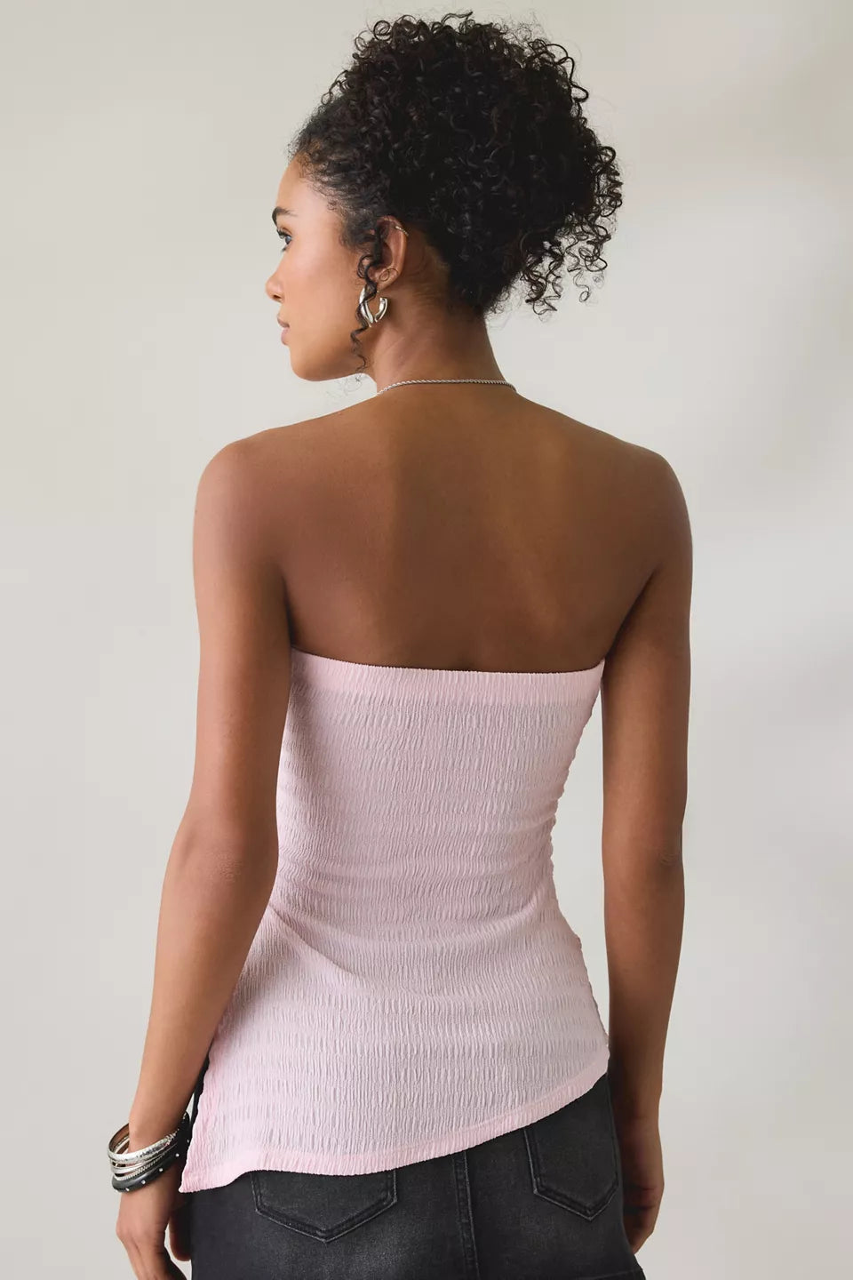 UO Afterparty Asymmetric Side-Slit Flyaway Tube Top