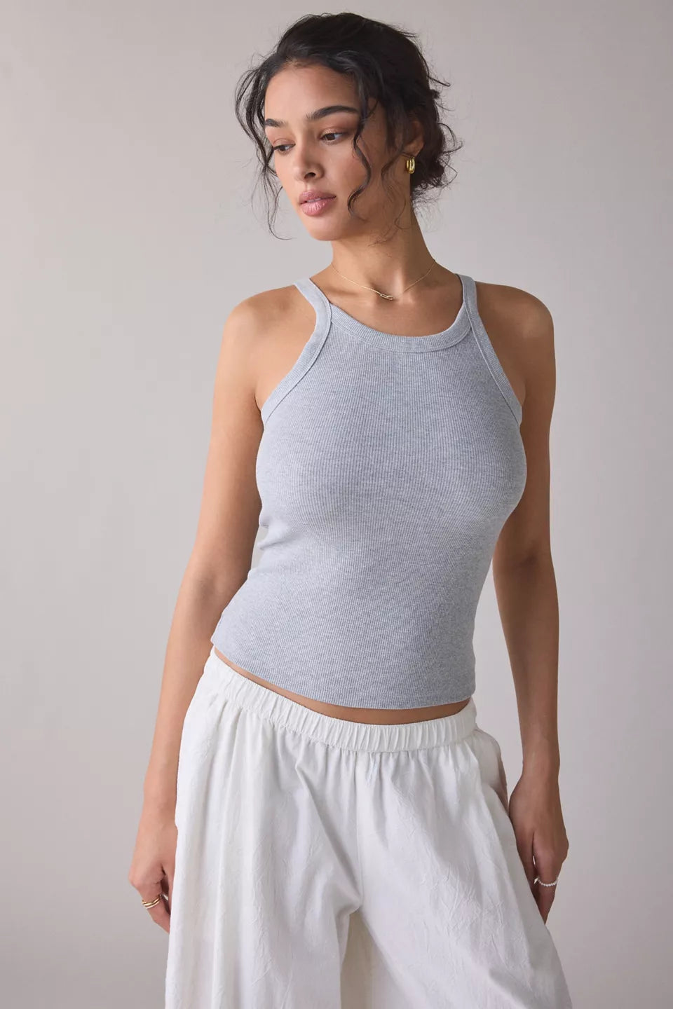 Women's Off-Duty Ribbed Round Neck Tank Top