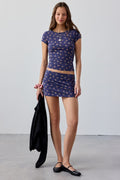 Out From Under Women's Bec Short Sleeve Cropped Baby Tee