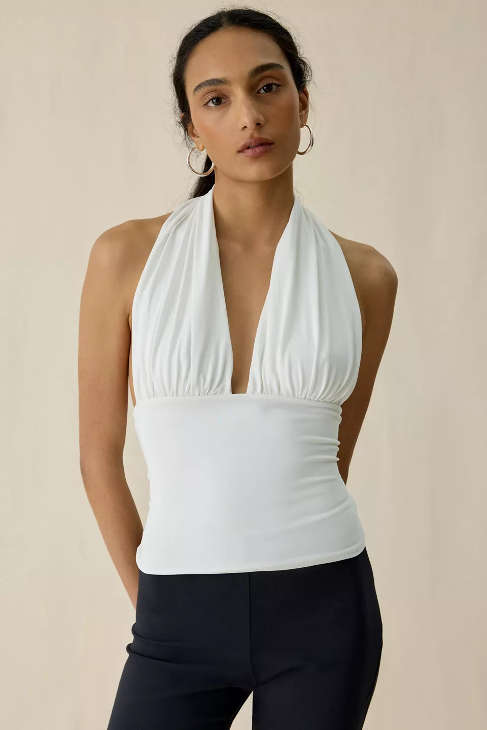 Women's Party For You Jersey Knit Plunging Halter Top