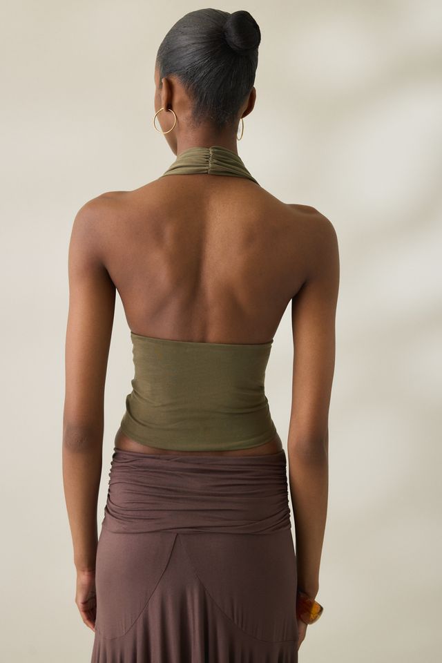 Urban Outfitters Women's Party For You Jersey Knit Plunging Halter Top