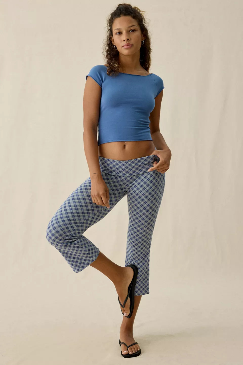 Women's Bec Cropped Foldover Kick Flare Pants
