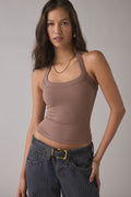 BDG Women's Nova Ribbed Knit Cropped Halter Top