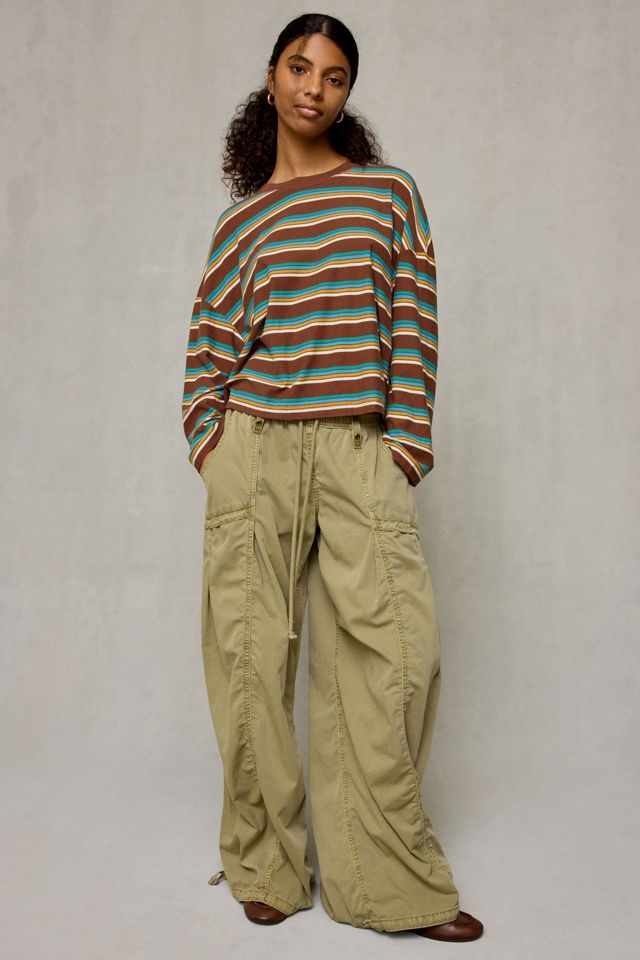 BDG Women's Boxy Long Sleeve Spill The Tee