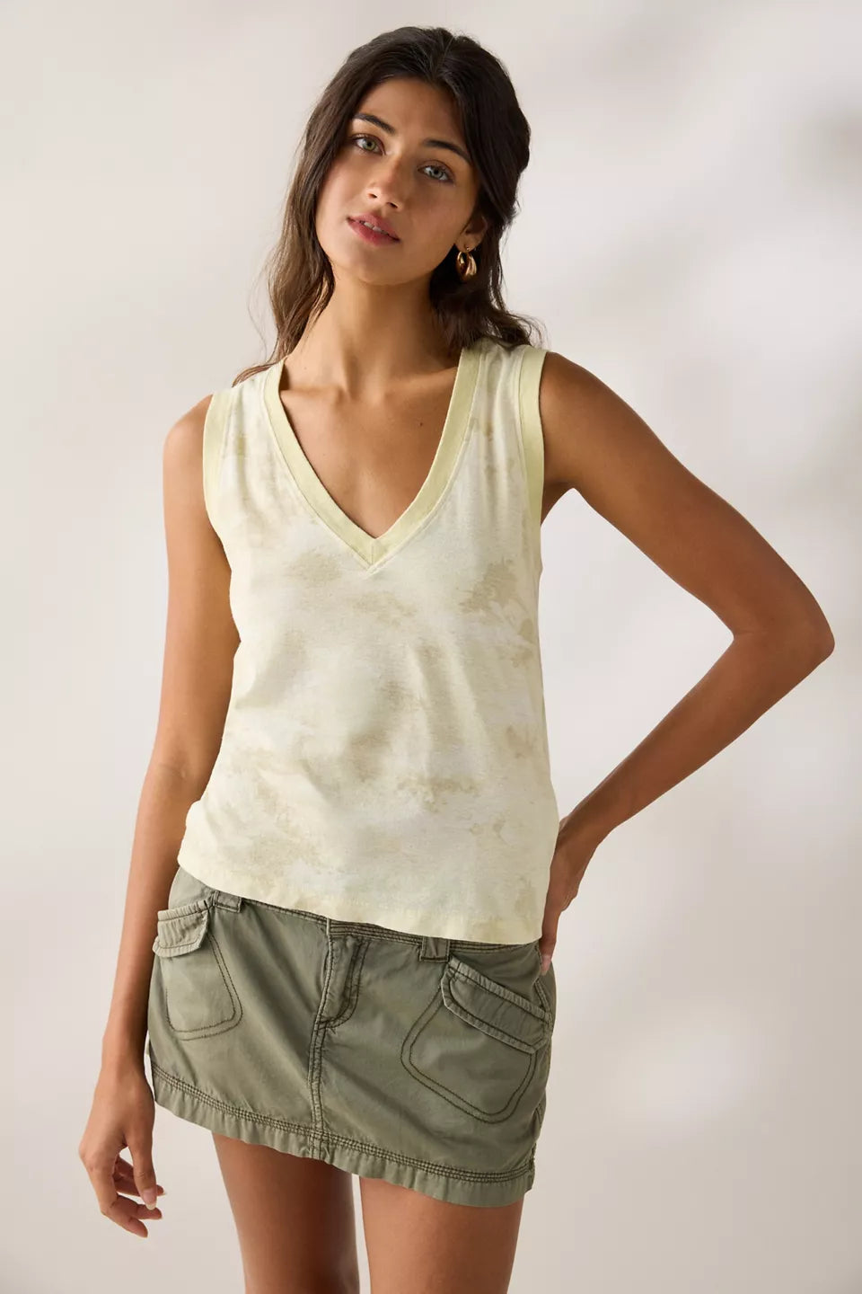 BDG Women's V-Neck Sleeveless Spill The Tee