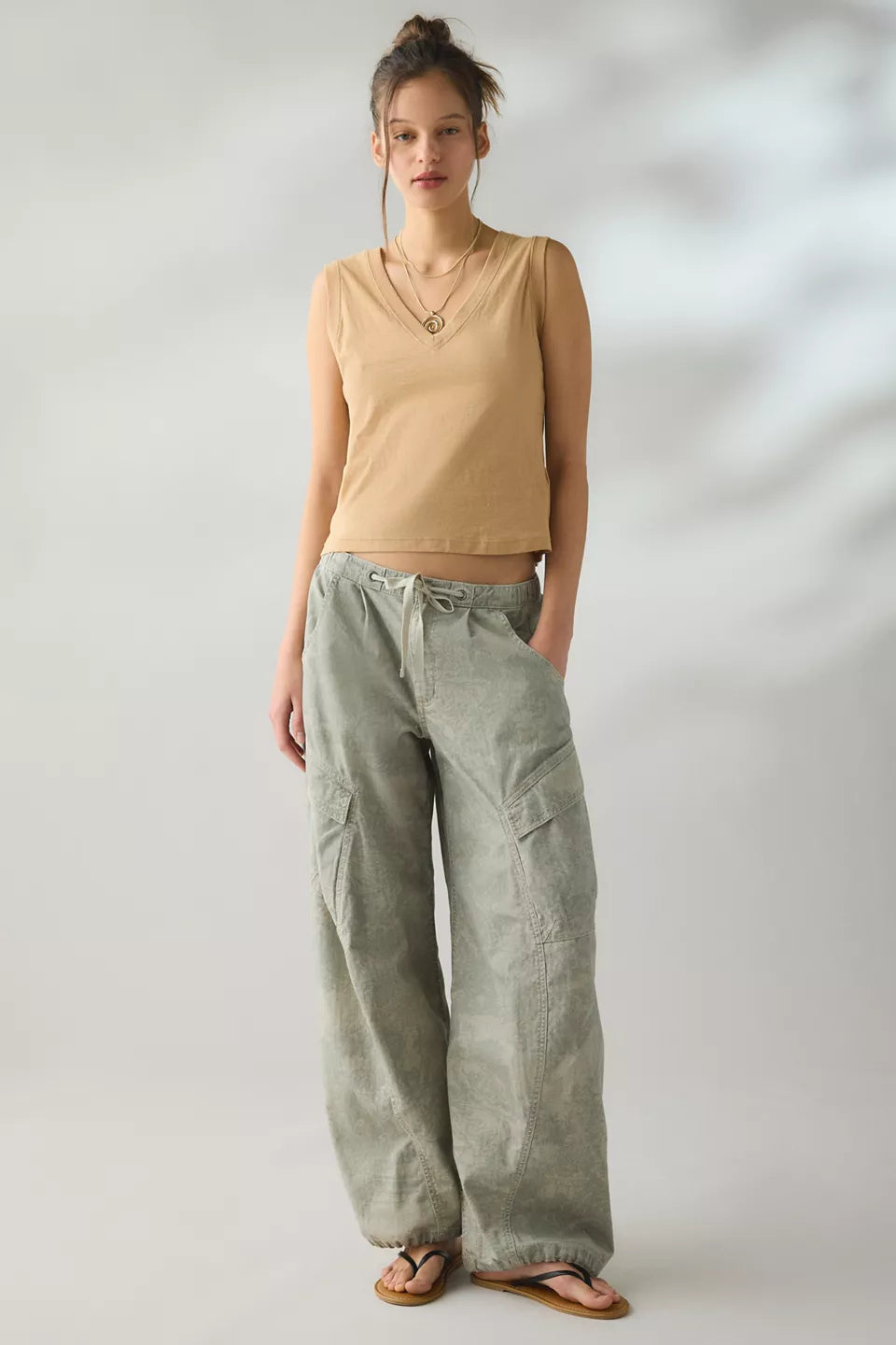 BDG Women's V-Neck Sleeveless Spill The Tee