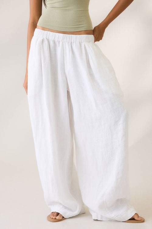 BDG Women's Bobbi Baggy Linen Pull-On Pants