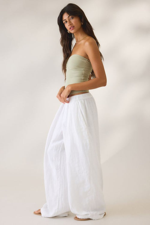 BDG Women's Bobbi Baggy Linen Pull-On Pants