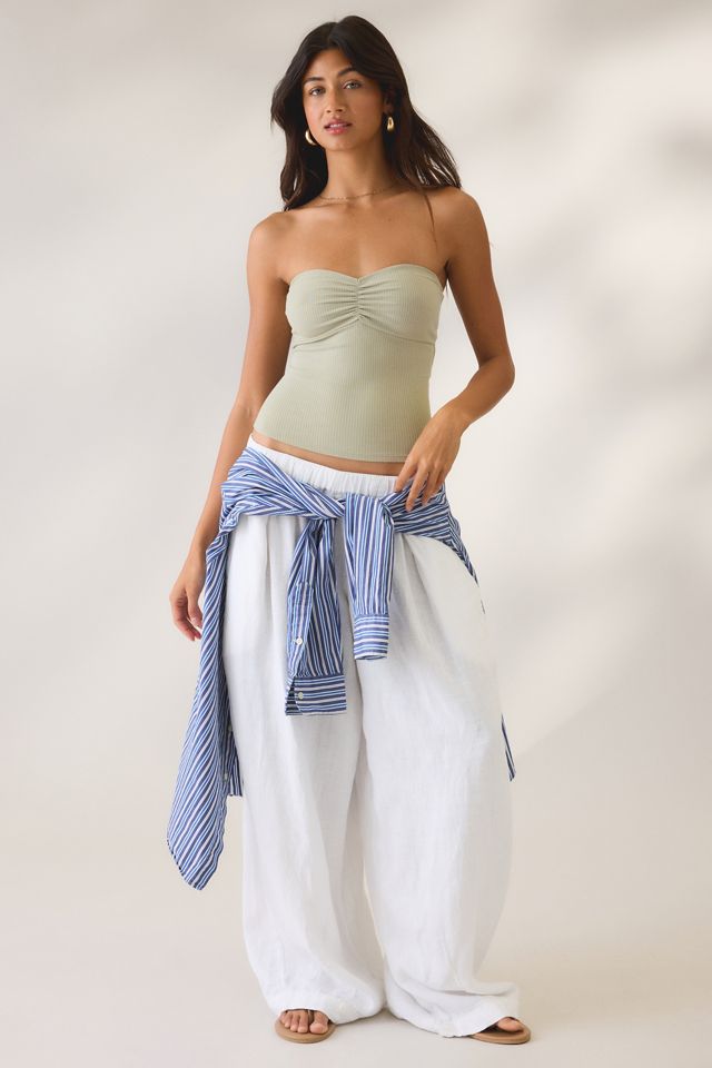 BDG Women's Bobbi Baggy Linen Pull-On Pants