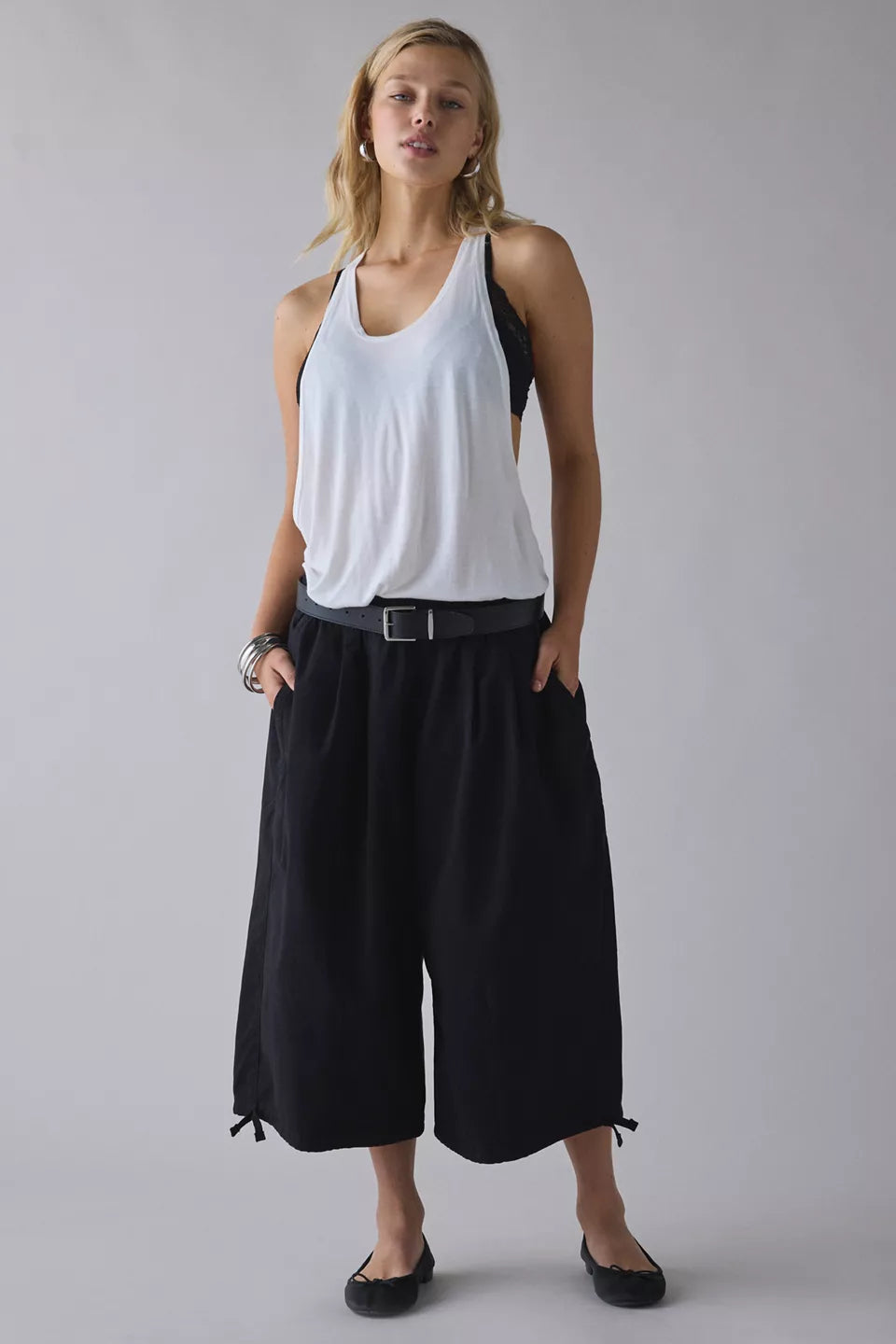 Women's Bobbi Cropped Baggy Pull-On Pants