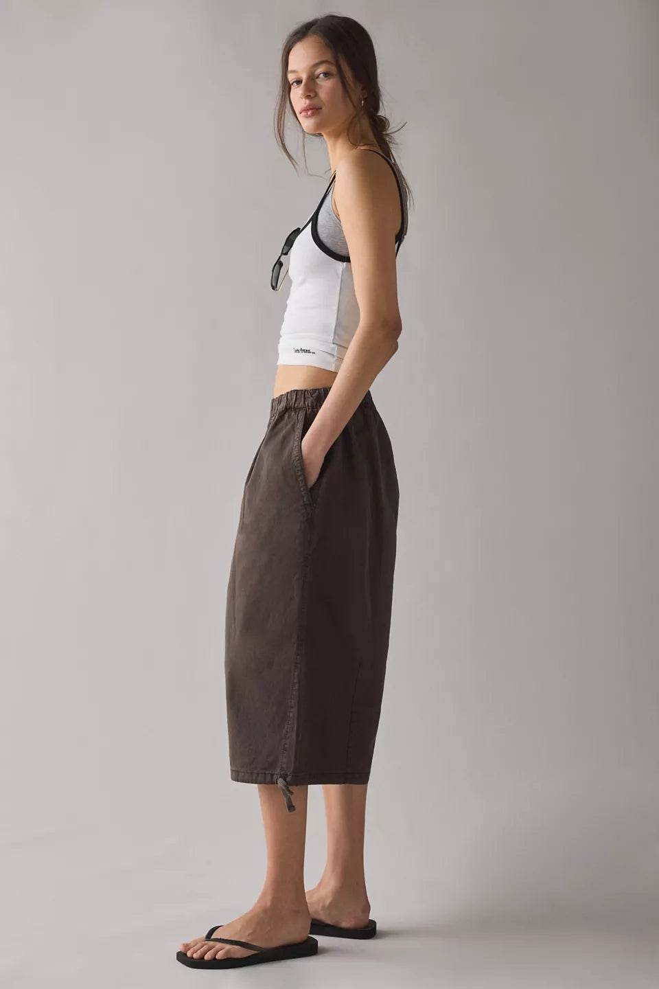 Women's Bobbi Cropped Baggy Pull-On Pants