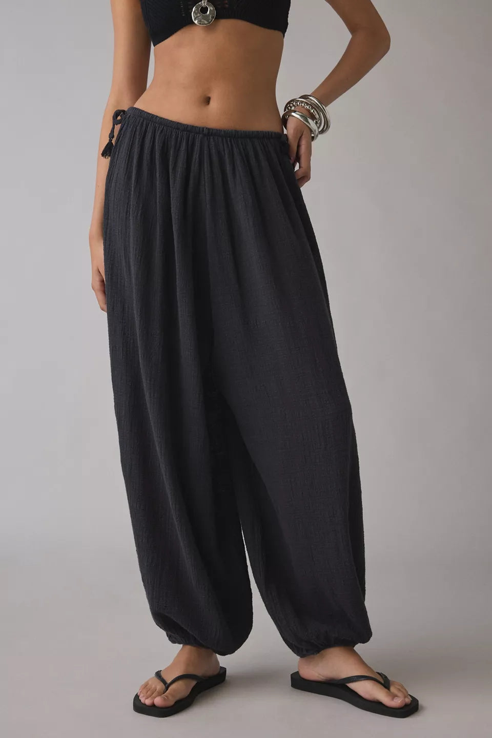 Women's Golden Hour Side-Tie Cotton Balloon Pants