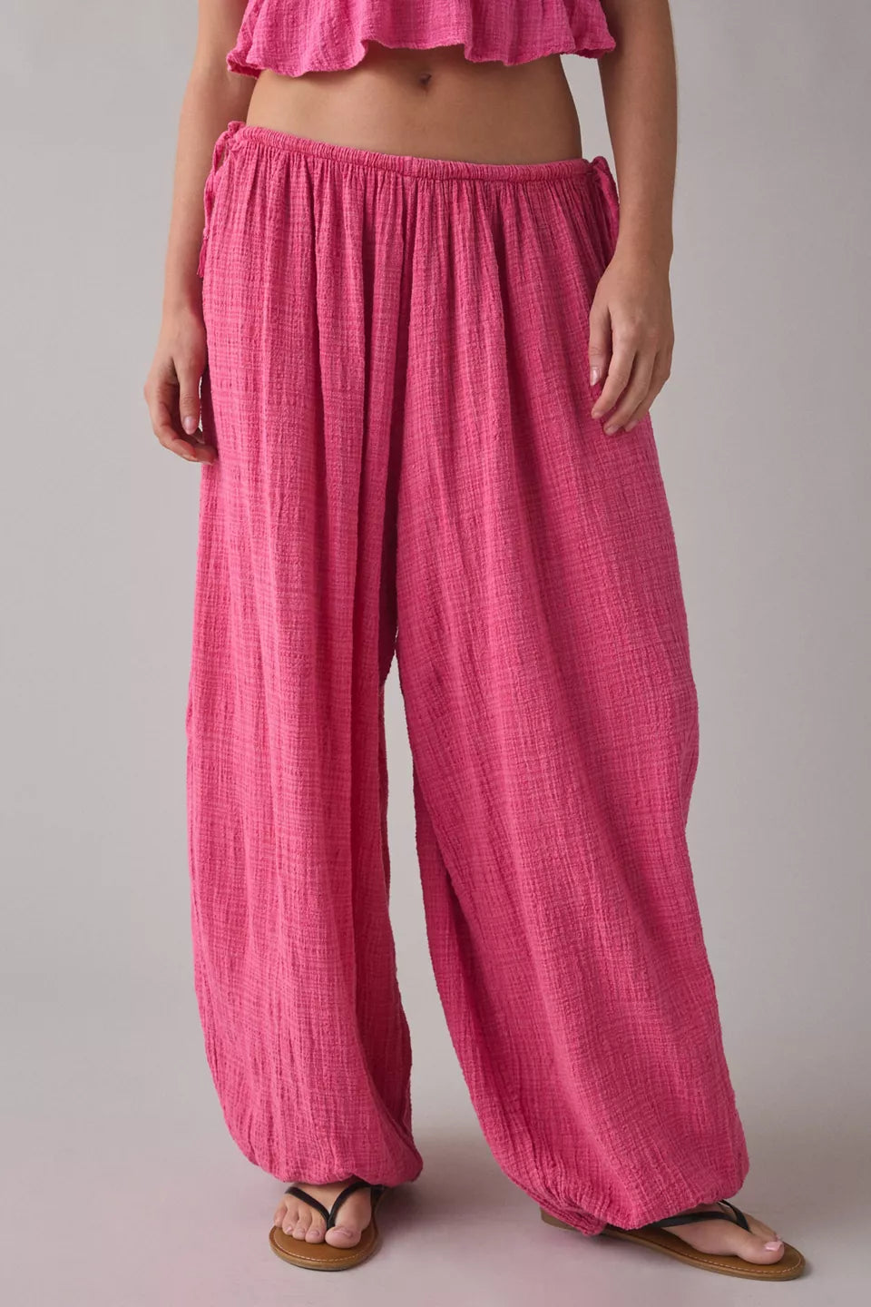Women's Golden Hour Side-Tie Cotton Balloon Pants
