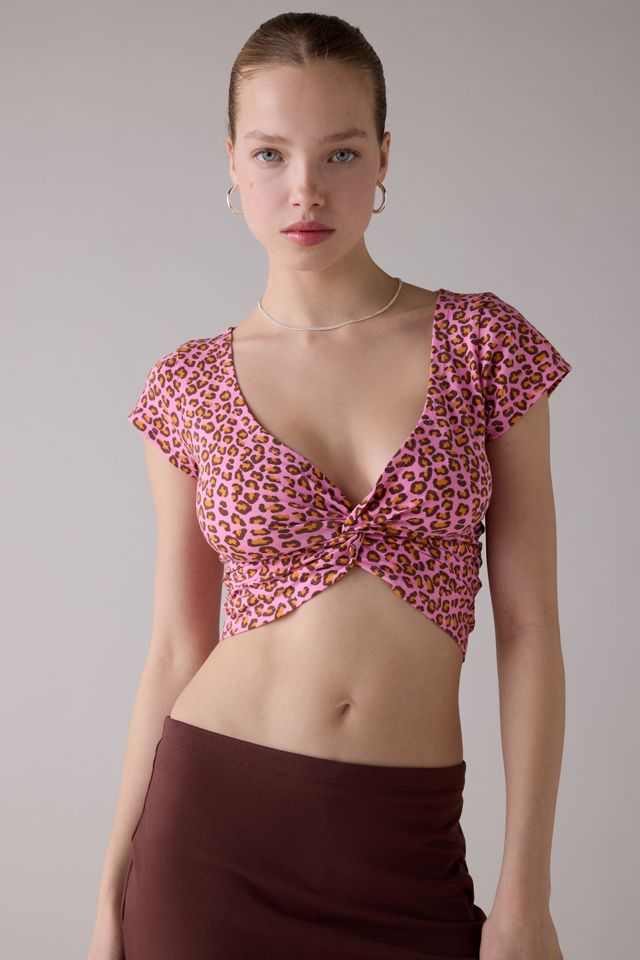 Out From Under Women's Bec Twist-Front Cotton Cropped Tee