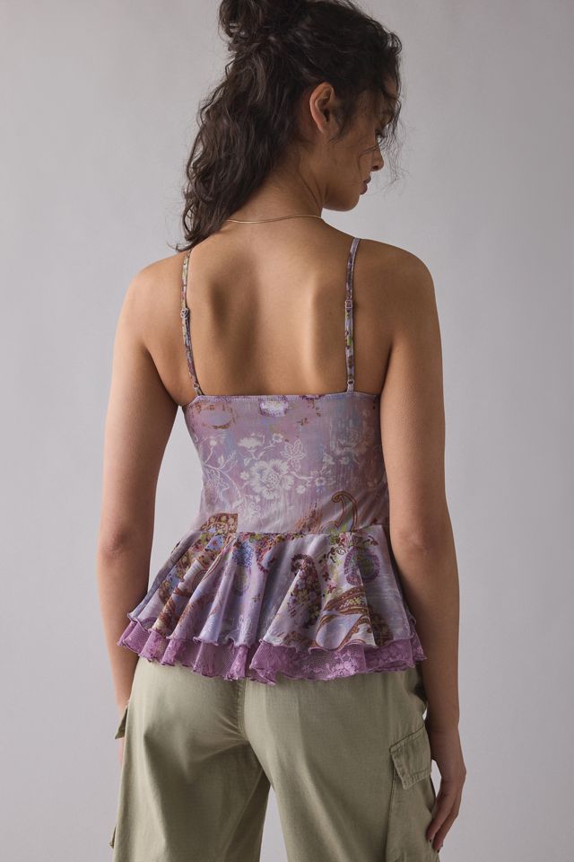 Kimchi Blue Women's Ella Flyaway Ruffle Lace Trim Cami