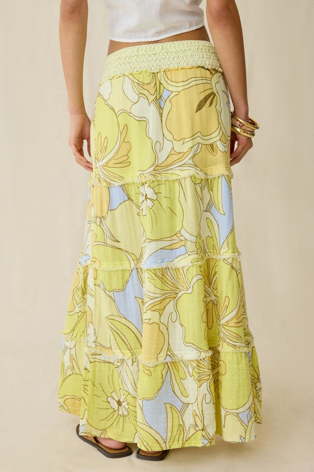 Kimchi Blue On My Mind Smocked Waist Tiered Maxi Skirt
