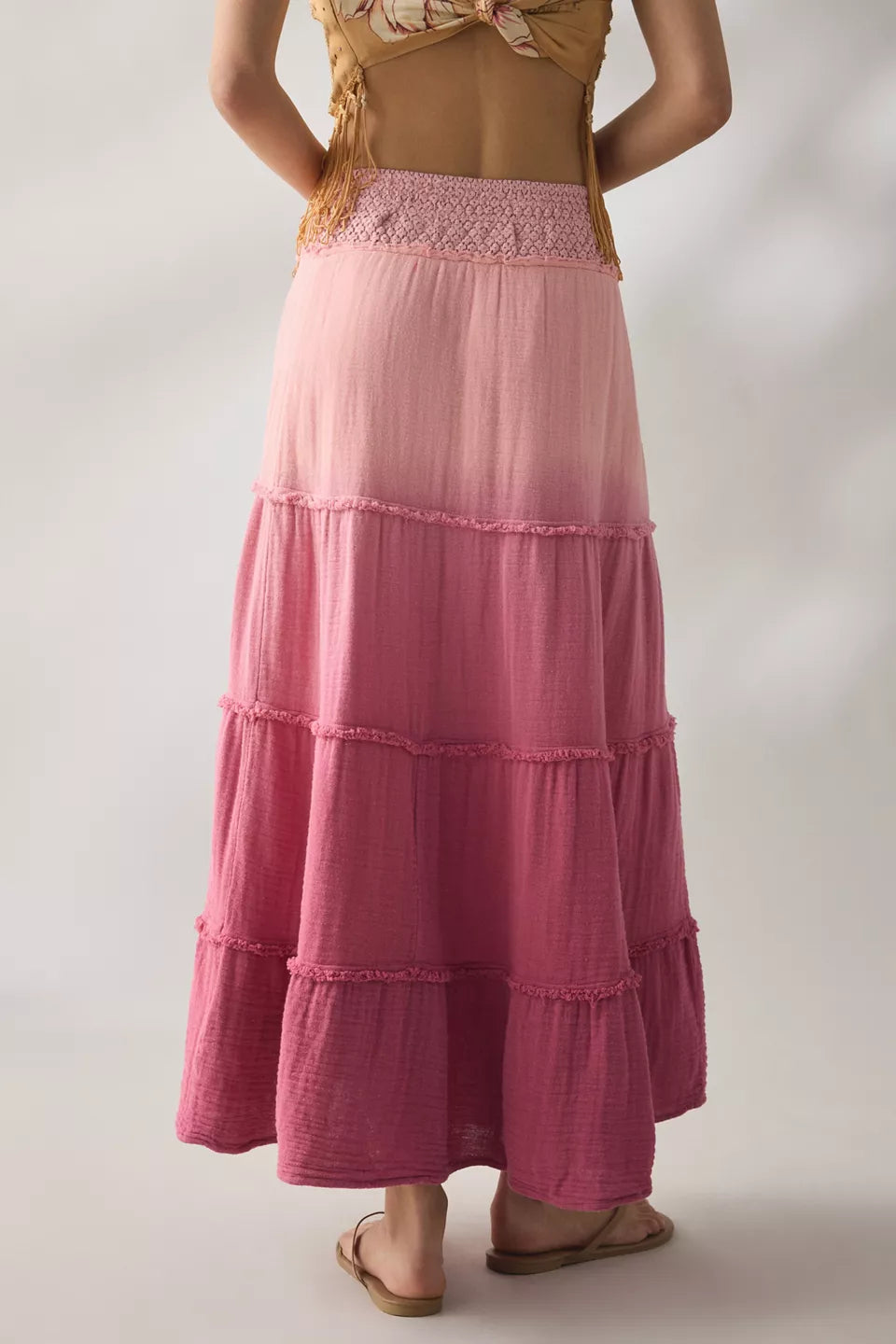 Women's On My Mind Smocked Waist Tiered Maxi Skirt
