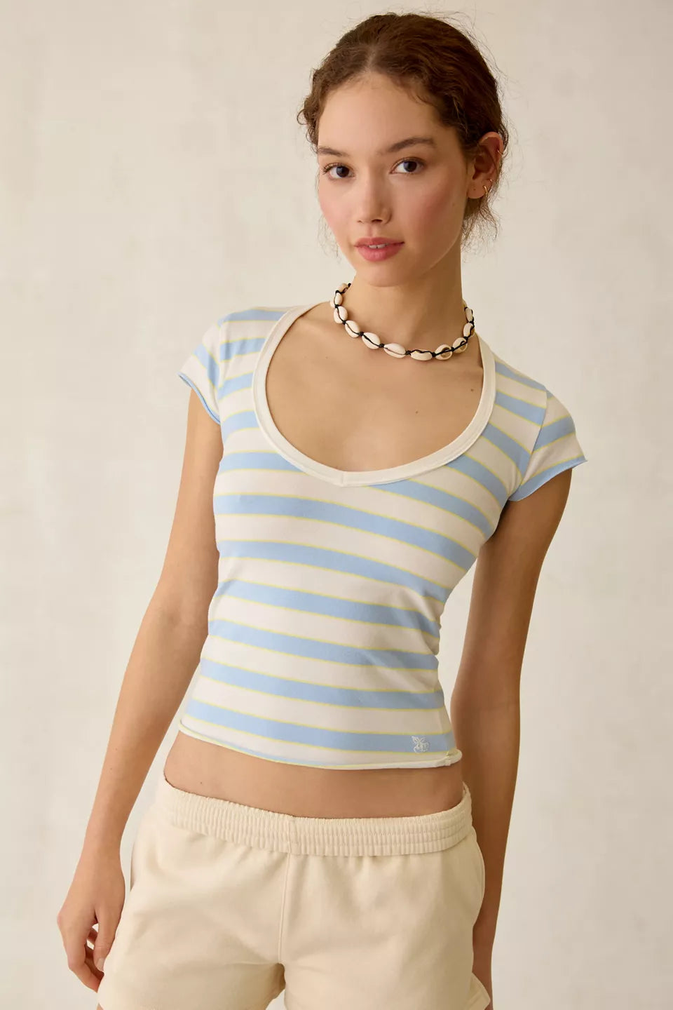 Out From Under Women's Cotton Compression V-Neck Tee