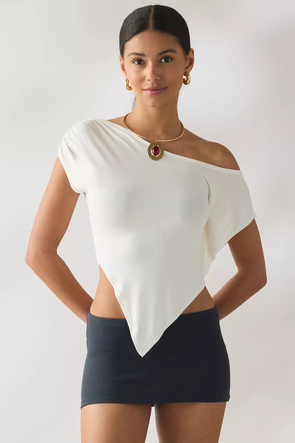 Women's Bia Jersey Knit Asymmetric Off-The-Shoulder Poncho