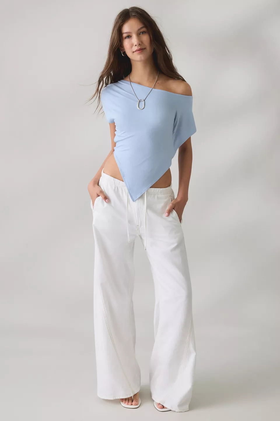 Women's Bia Jersey Knit Asymmetric Off-The-Shoulder Poncho