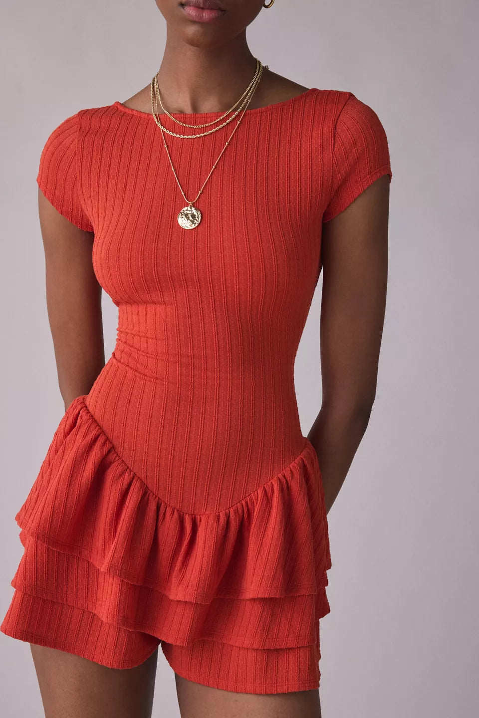Women's Ruffled Up Short Sleeve Romper