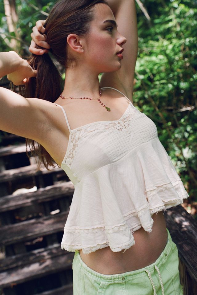 Urban Outfitters Women's Luckiest One Lace Trim Babydoll Cami