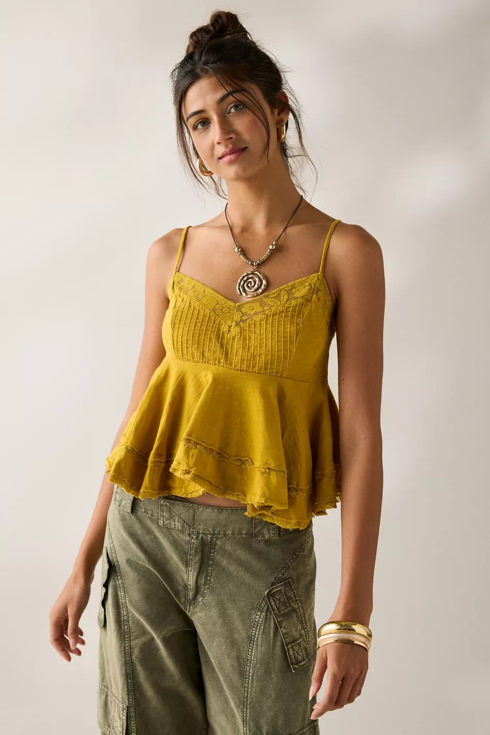 Women's Luckiest One Lace Trim Babydoll Cami