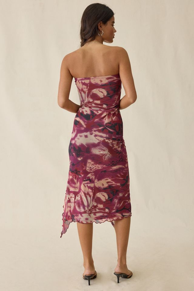 Urban Outfitters Women's Samara Mesh Strapless Midi Dress