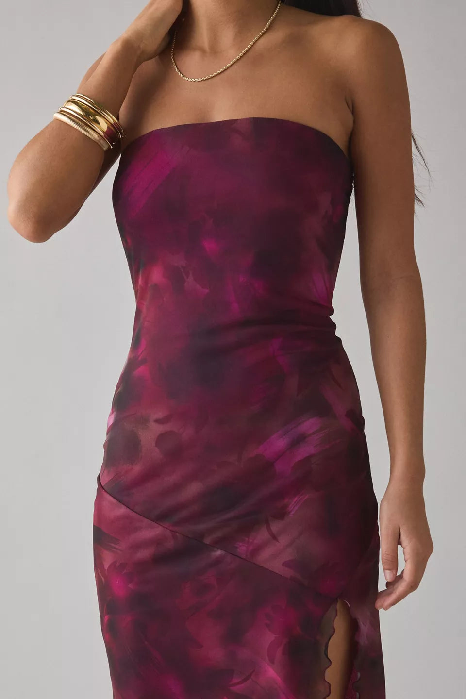 Women's Samara Mesh Strapless Midi Dress