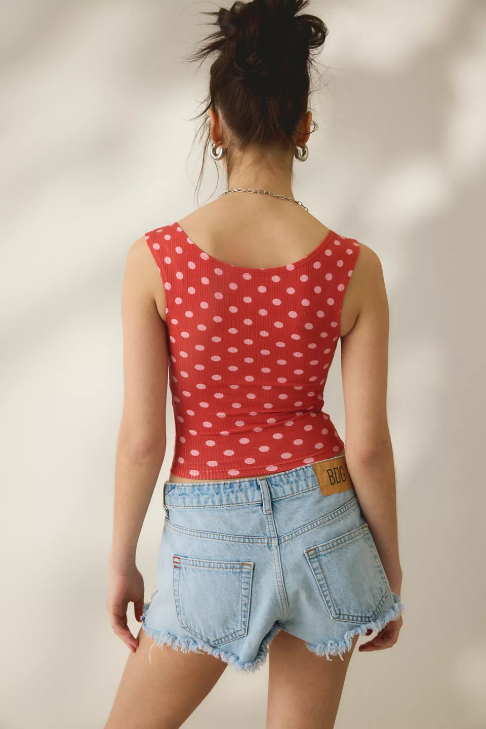 Women's Ribbed Square Neck Cropped Tank Top